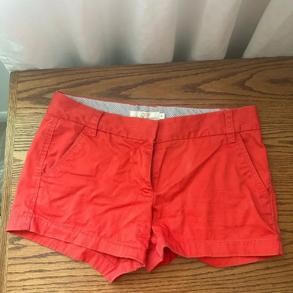 Orange J.Crew chino shorts